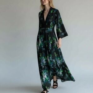 Vintage 60’s Marjorie Hamilton Floral Caftan Dress